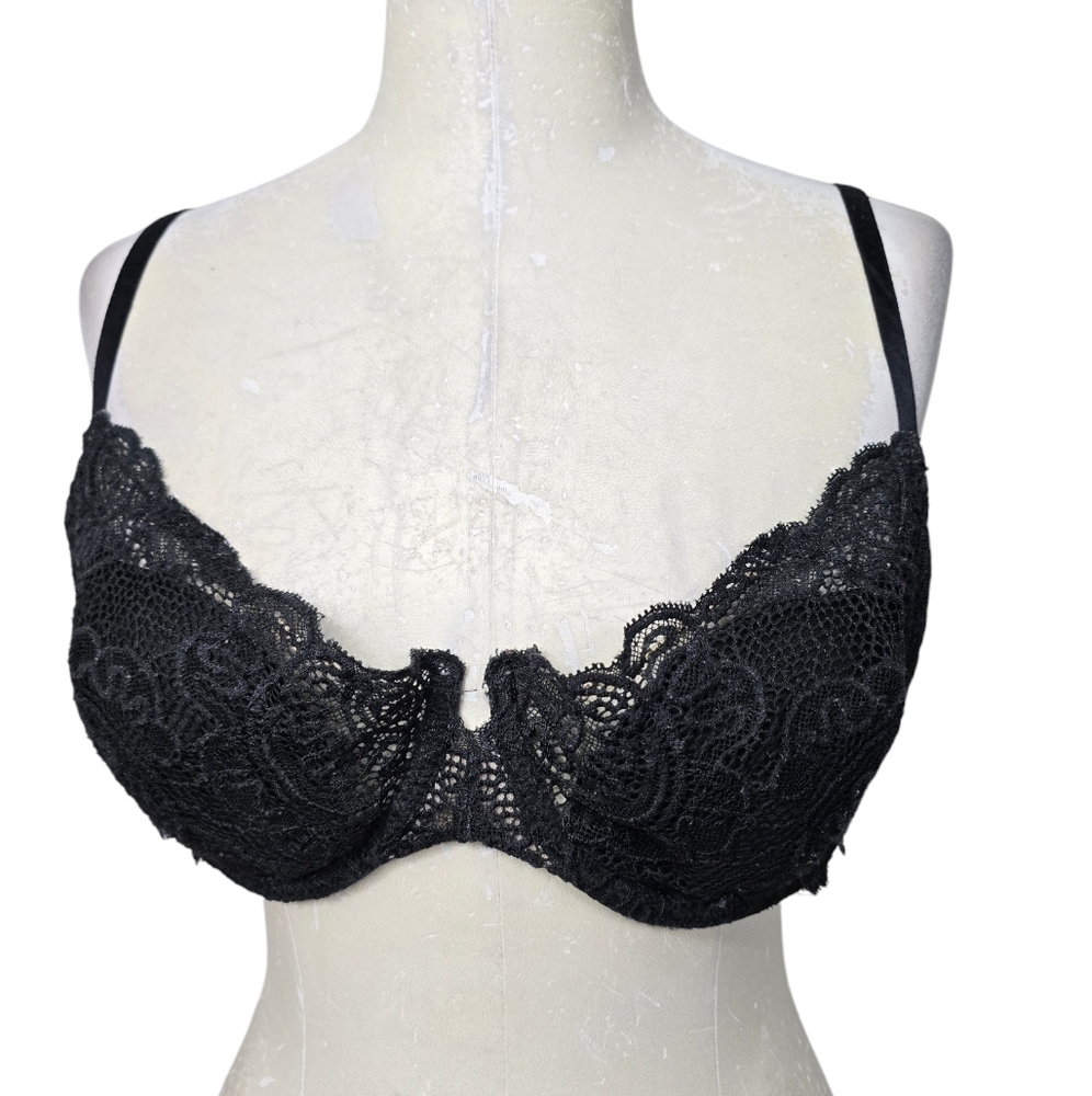 Victoria's Secret Very Sexy Black Lace Push Up Without Padding Bra 38D